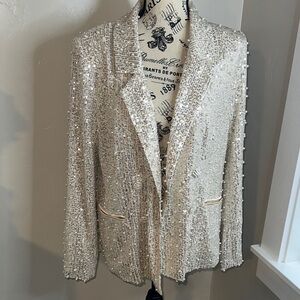 Shimmering Sequin & Pearl Blazer